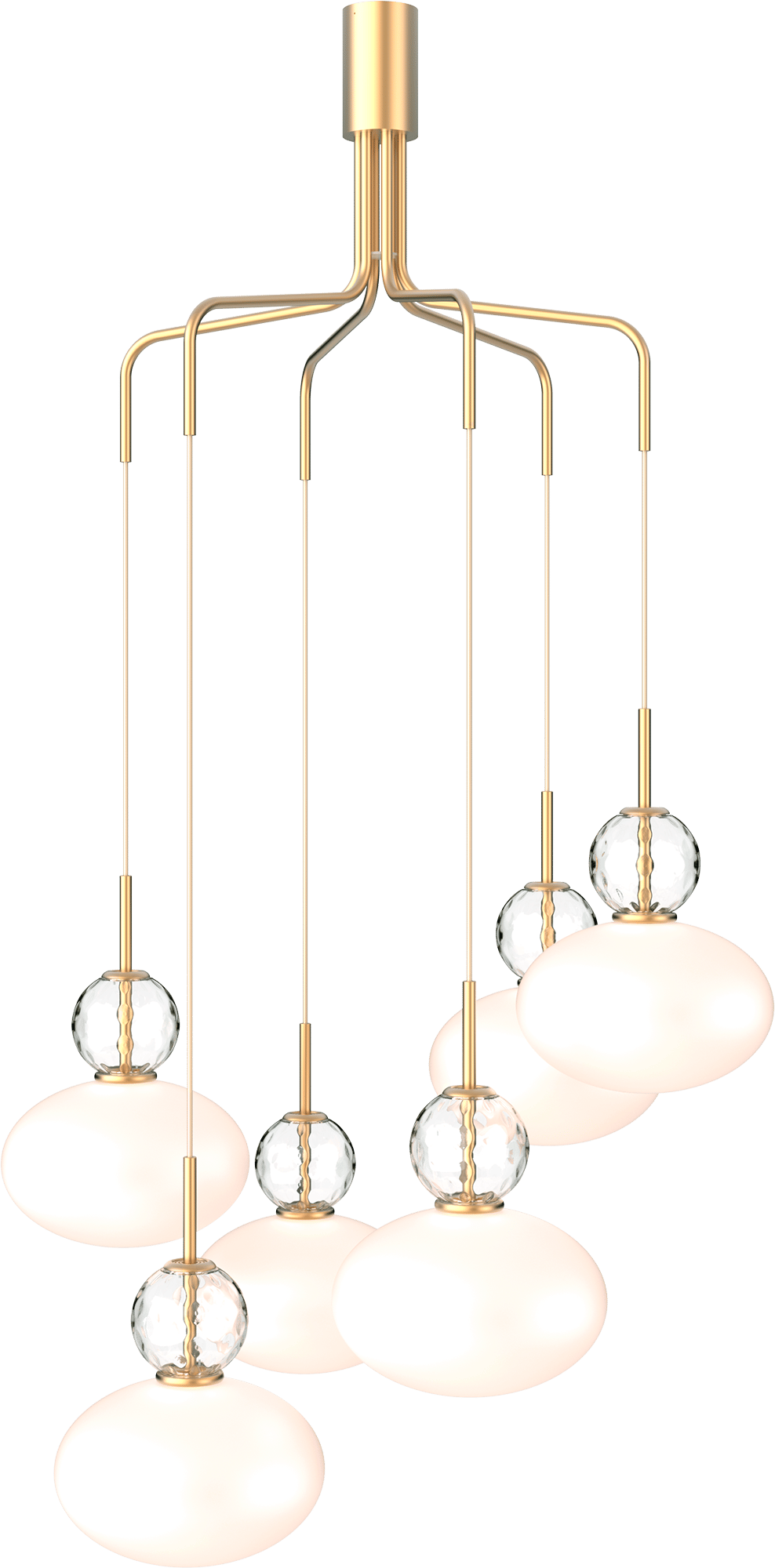 9147019 NUURA RIZZATTO CLUSTER 6 LYSEKRONE SATIN MESSING OPAL