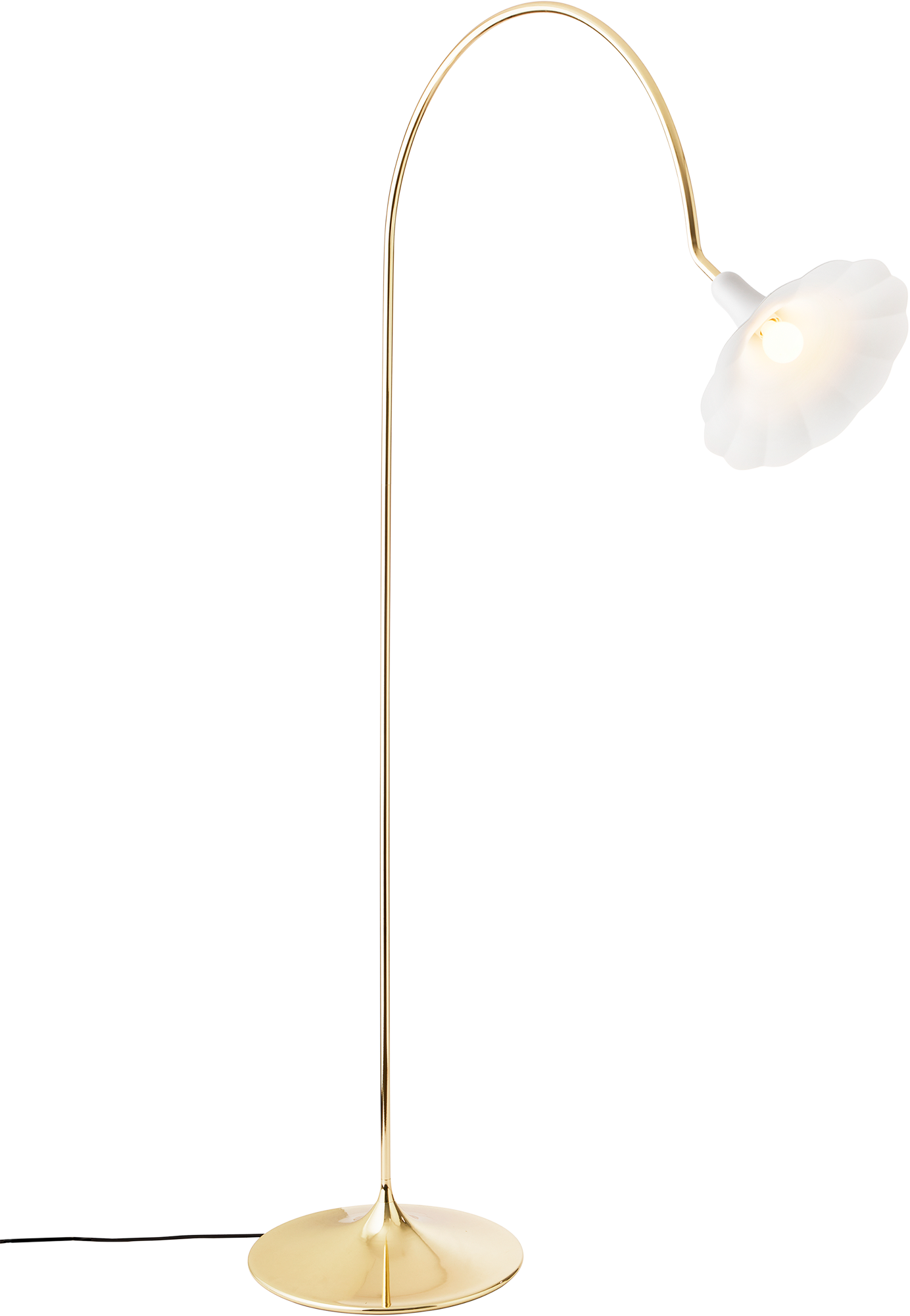 9147005 NUURA PETALII GULVLAMPE HVID POLERET MESSING 2