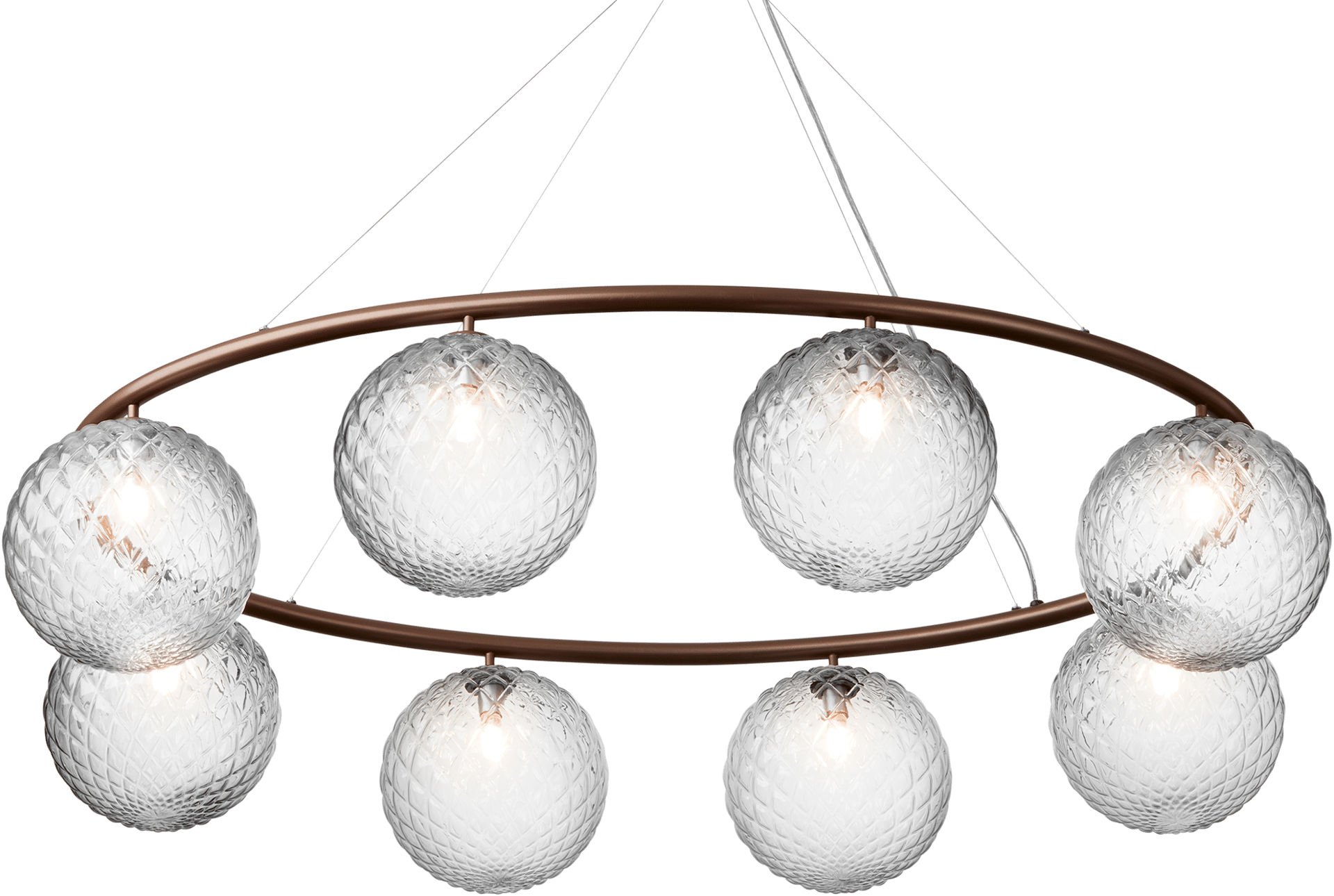 9147016 NUURA MIIRA 8 OVAL LYSEKRONE DARK BRONZE OPTIC CLEAR