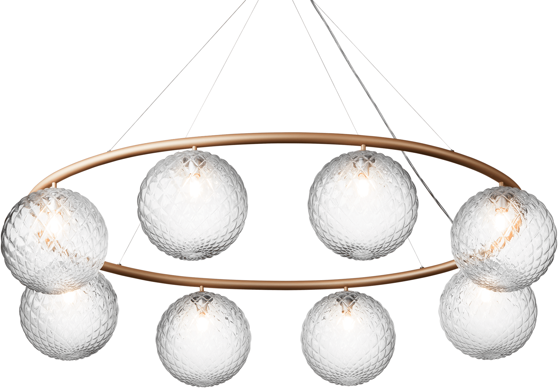 9147014 NUURA MIIRA 8 OVAL LYSEKRONE MESSING OPTIC CLEAR
