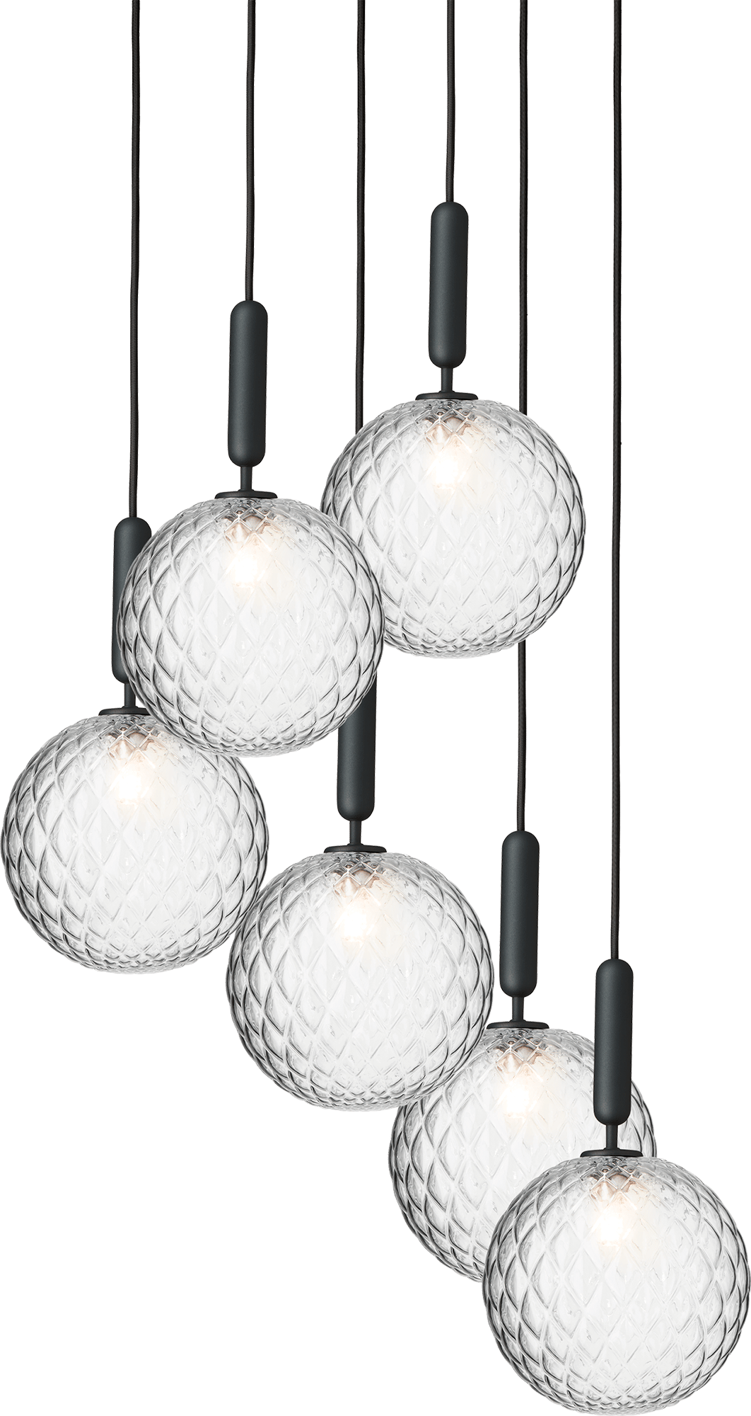 9146906 NUURA MIIRA 6 LYSEKRONE LARGE ROCK GREY OPTIC CLEAR
