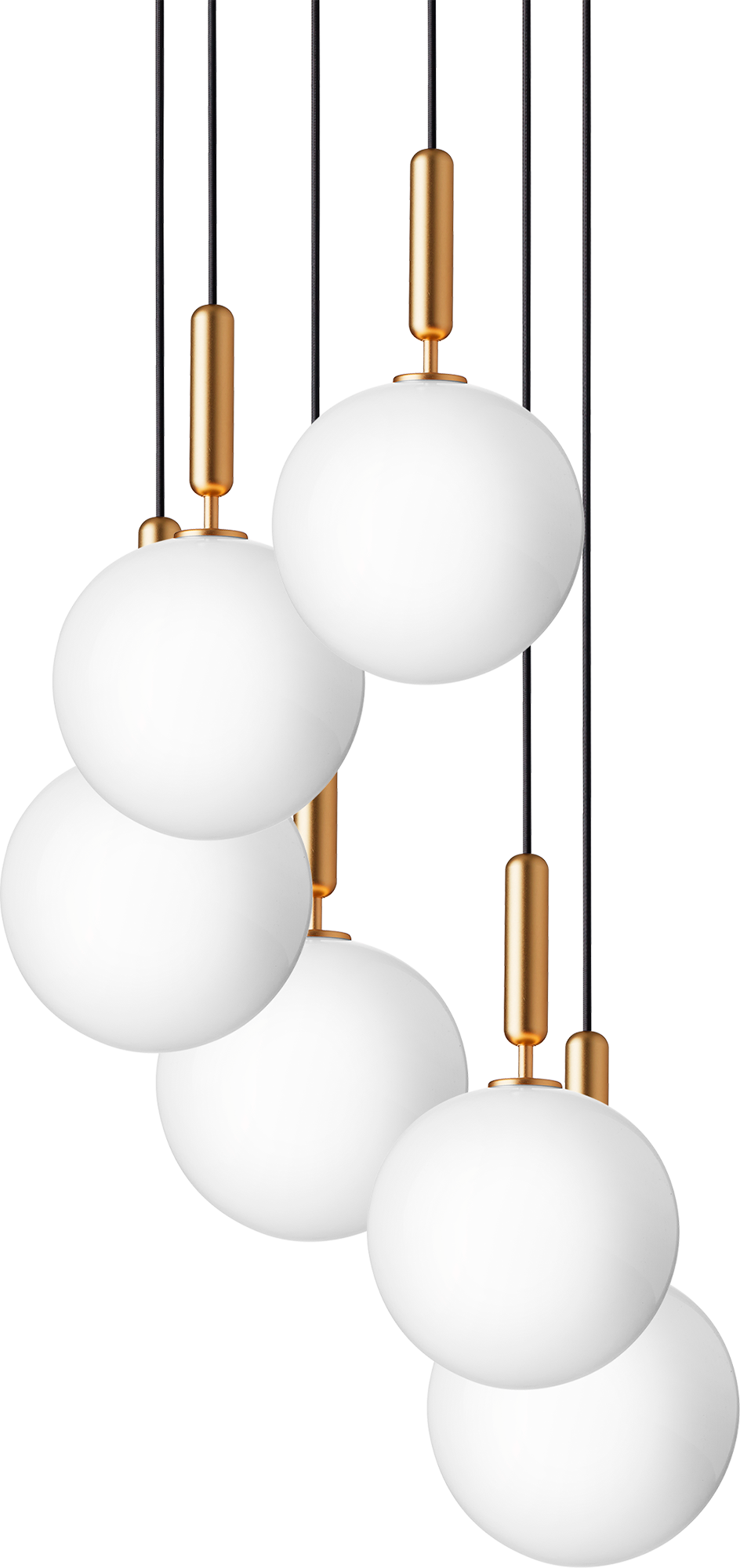 9146909 NUURA MIIRA 6 LYSEKRONE LARGE MESSING OPAL