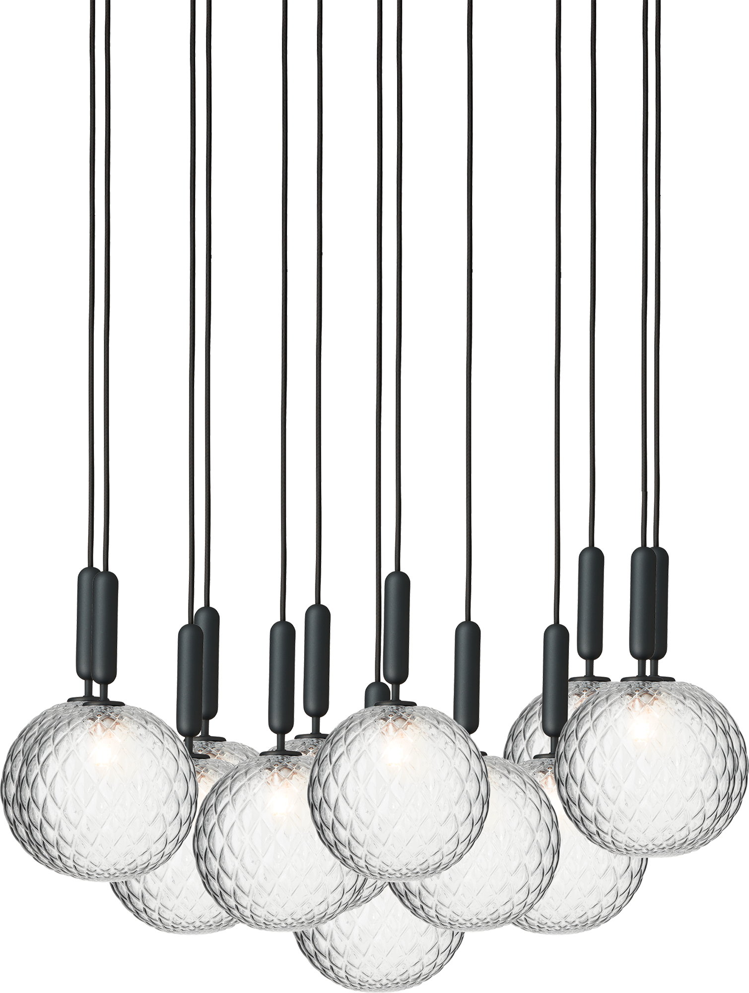 9146910 NUURA MIIRA 13 LYSEKRONE LARGE ROCK GREY OPTIC CLEAR