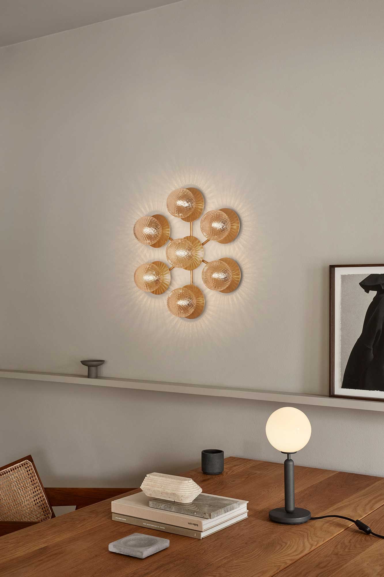 9146931 NUURA LIILA STAR VÆG LOFTLAMPE NORDIC GOLD OPTIC CLEAR 4