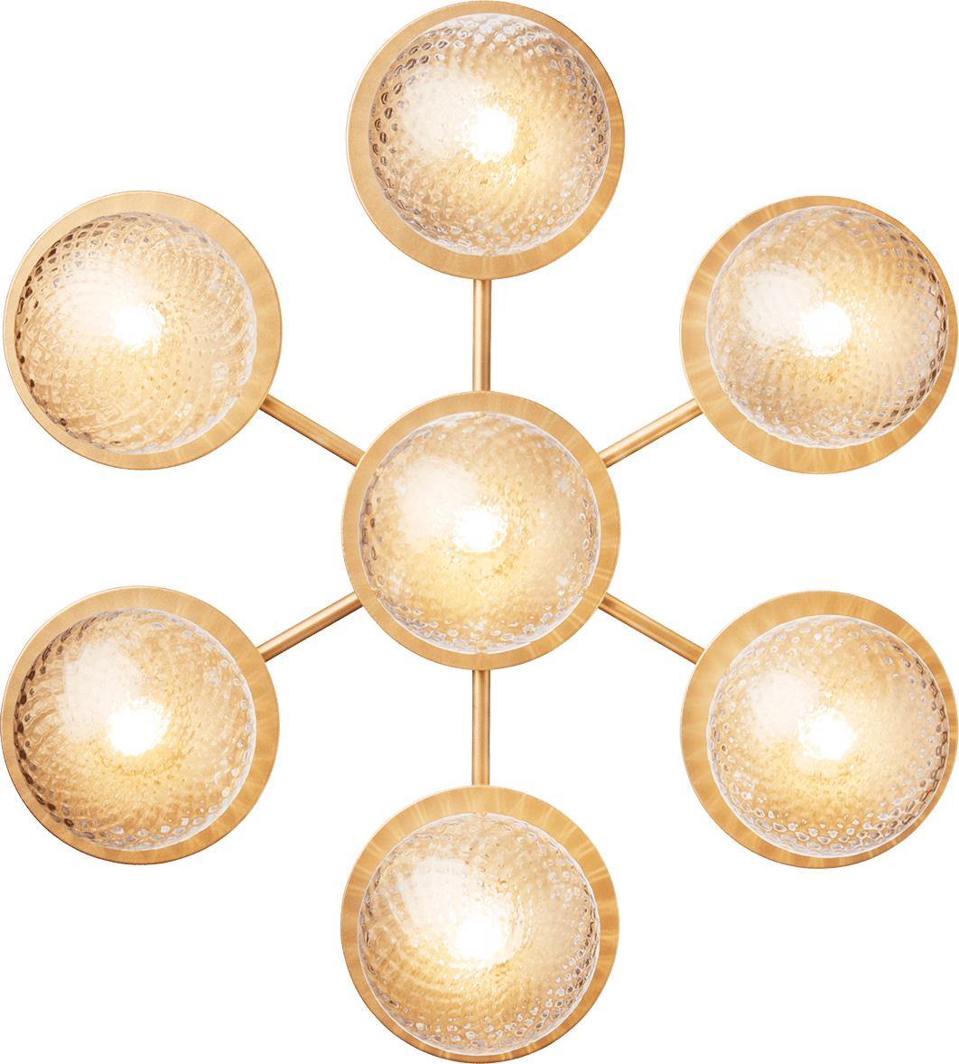 9146931 NUURA LIILA STAR VÆG LOFTLAMPE NORDIC GOLD OPTIC CLEAR 2
