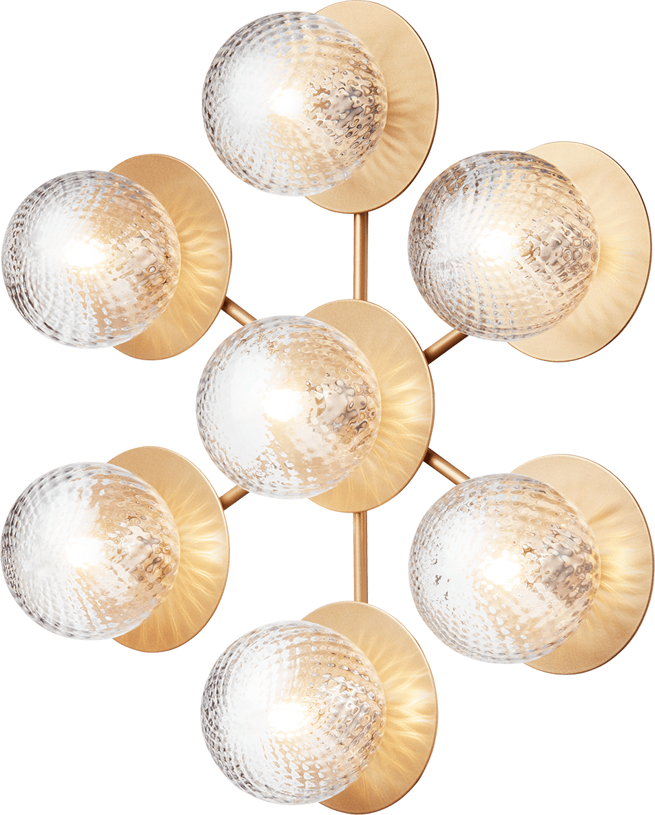 9146931 NUURA LIILA STAR VÆG LOFTLAMPE NORDIC GOLD OPTIC CLEAR