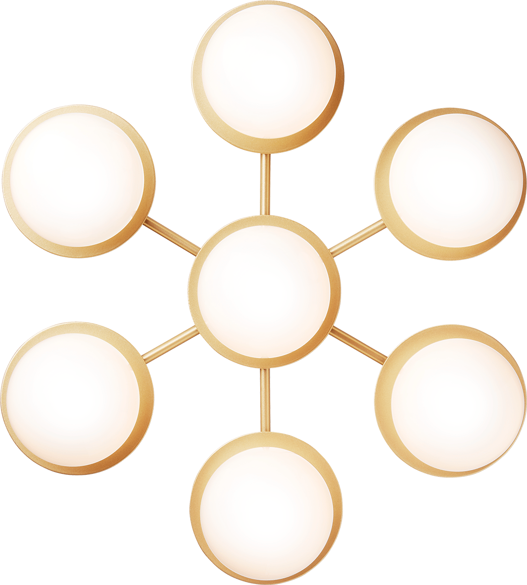 9146932 NUURA LIILA STAR VÆG LOFTLAMPE NORDIC GOLD OPAL 2