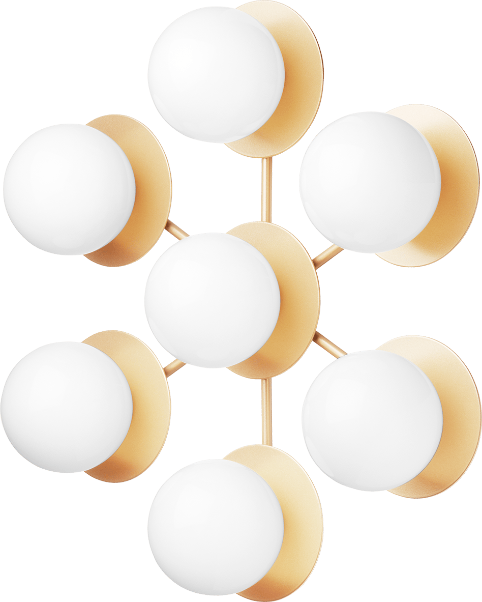 9146932 NUURA LIILA STAR VÆG LOFTLAMPE NORDIC GOLD OPAL