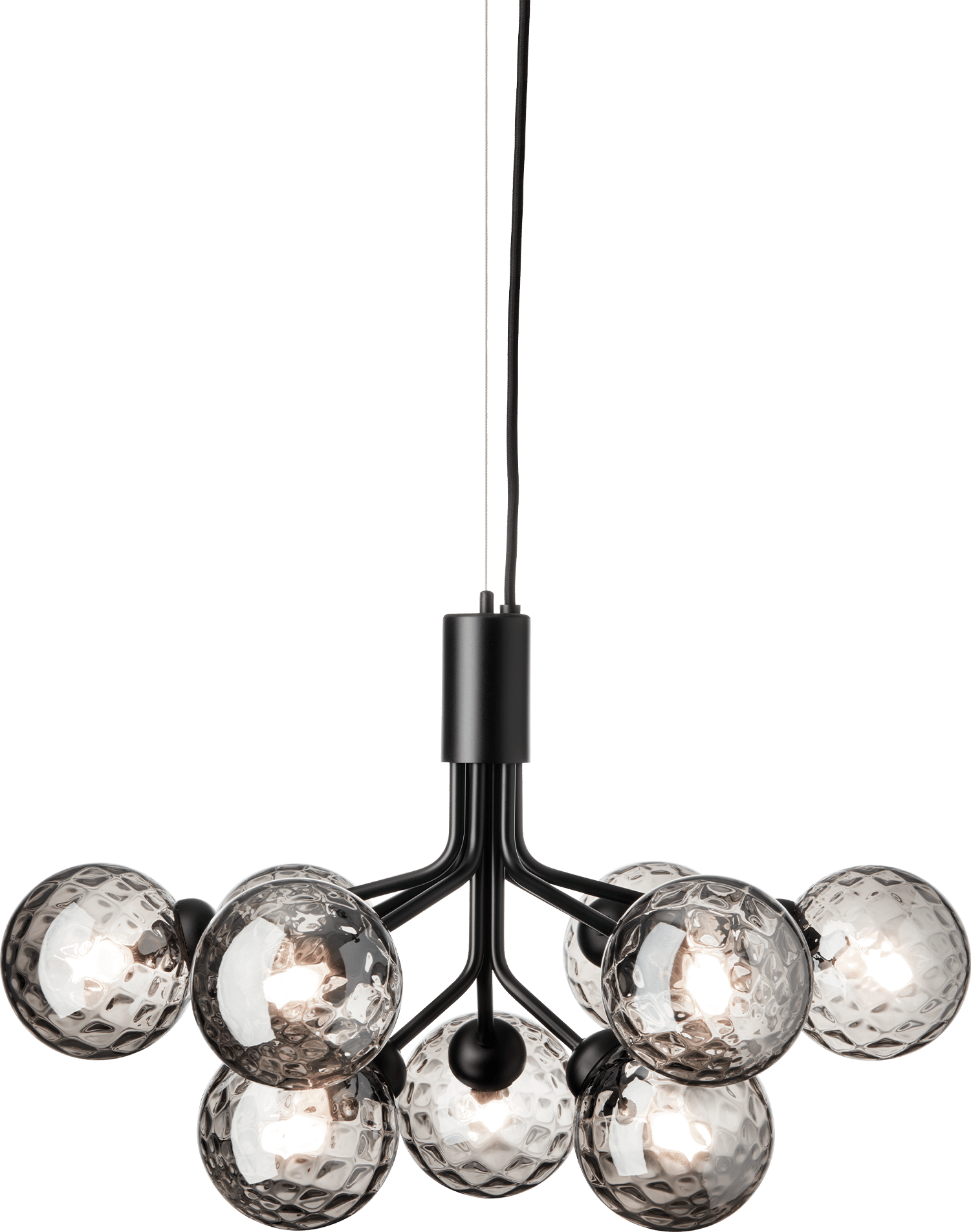 9146967 NUURA APIALES 9 LYSEKRONE SATIN BLACK OPTIC SMOKED