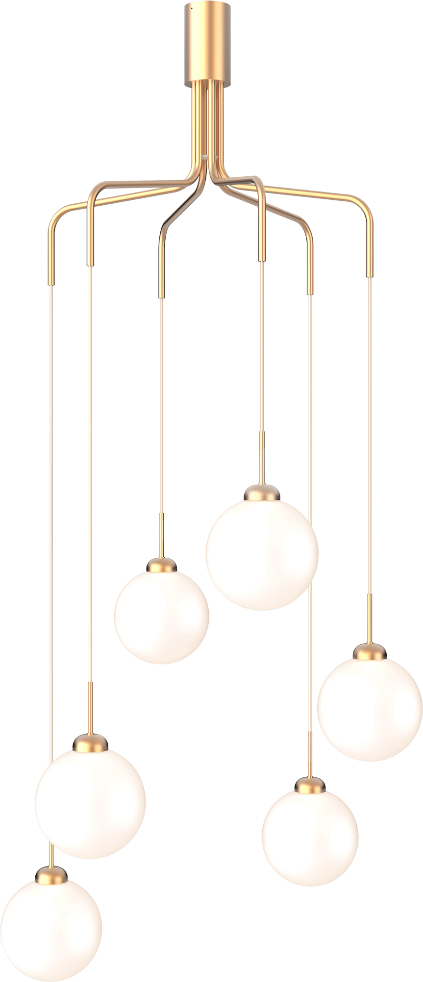 9147011 NUURA APIALES CLUSTER 6 LYSEKRONE BØRSTET MESSING OPAL