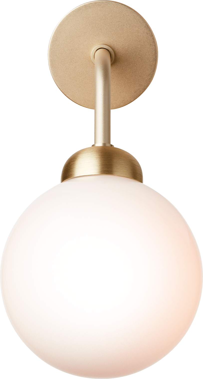 9146980 NUURA APIALES VÆGLAMPE HARD WIRED BØRSTET MESSING OPAL 2