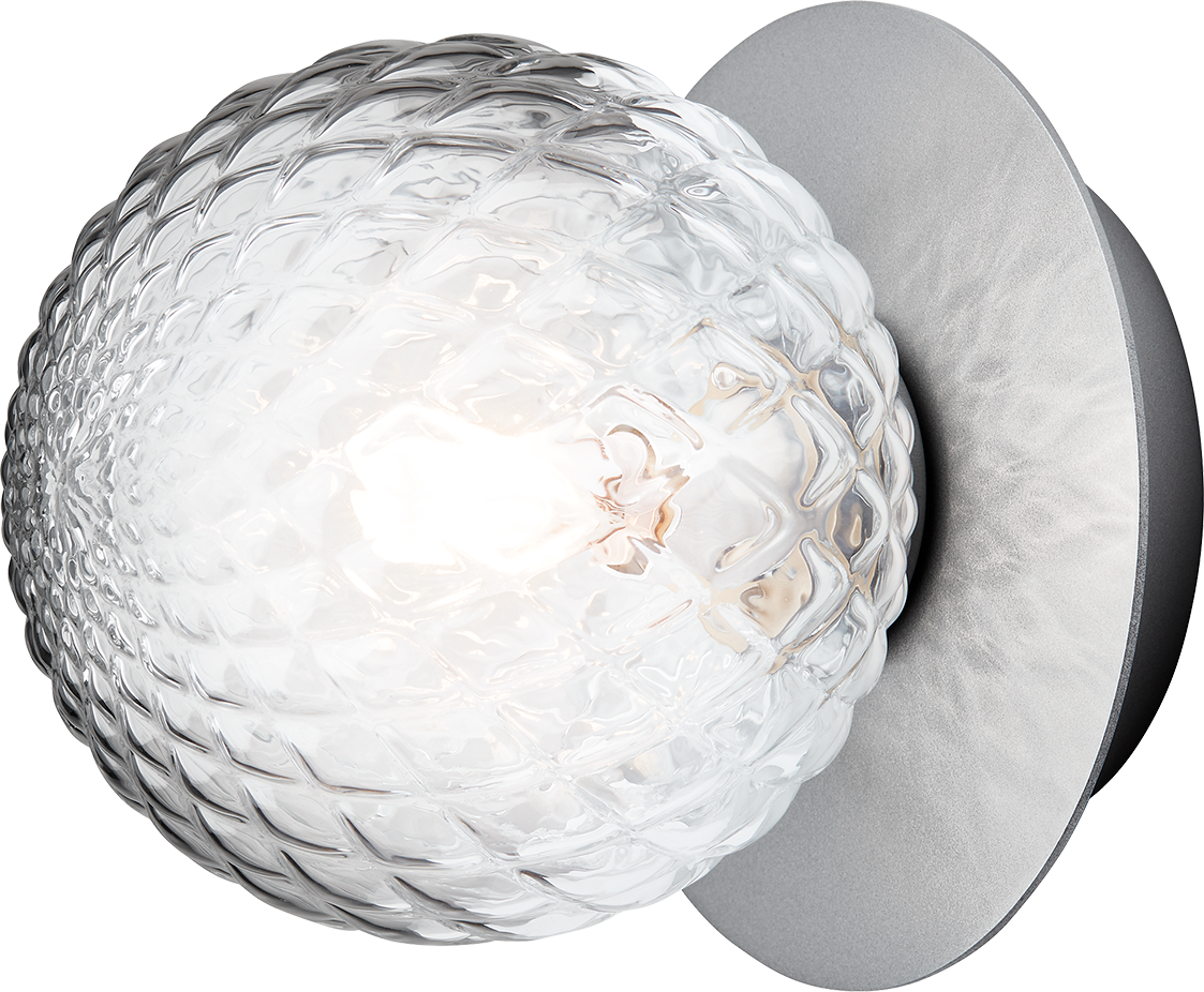 9146955 NUURA LIILA 1 SMALL VÆG LOFTLAMPE IP44 LIGHT SILVER OPTIC CLEAR
