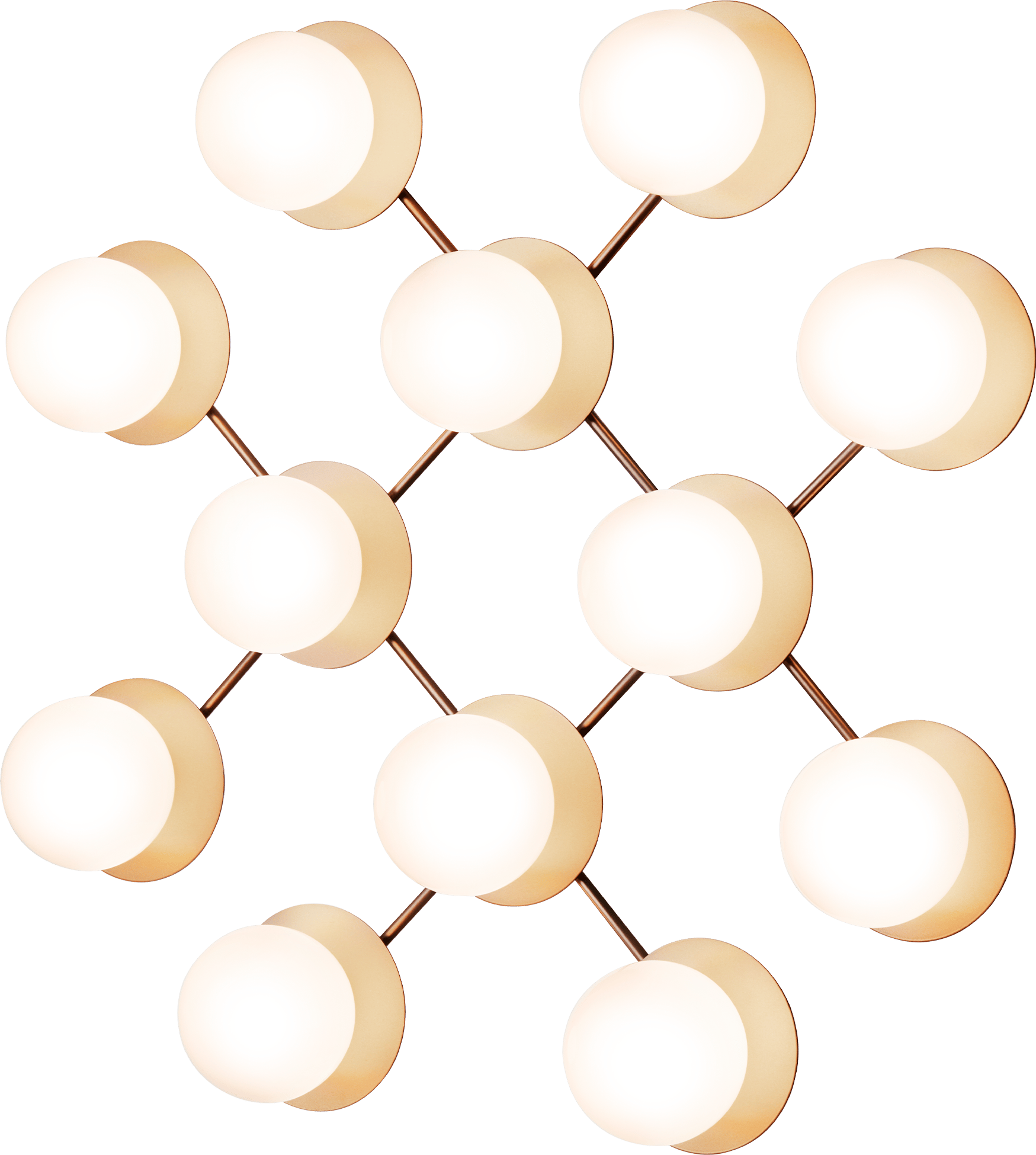 9146928 NUURA LIILA 12 VÆG LOFTLAMPE NORDIC GOLD OPAL