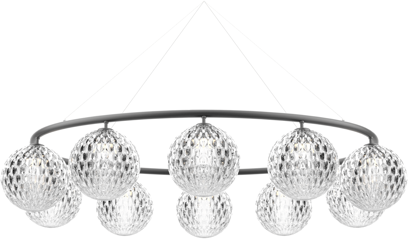 9147032 NUURA MIIRA 10 OVAL LYSEKRONE ROCK GREY OPTIC CLEAR