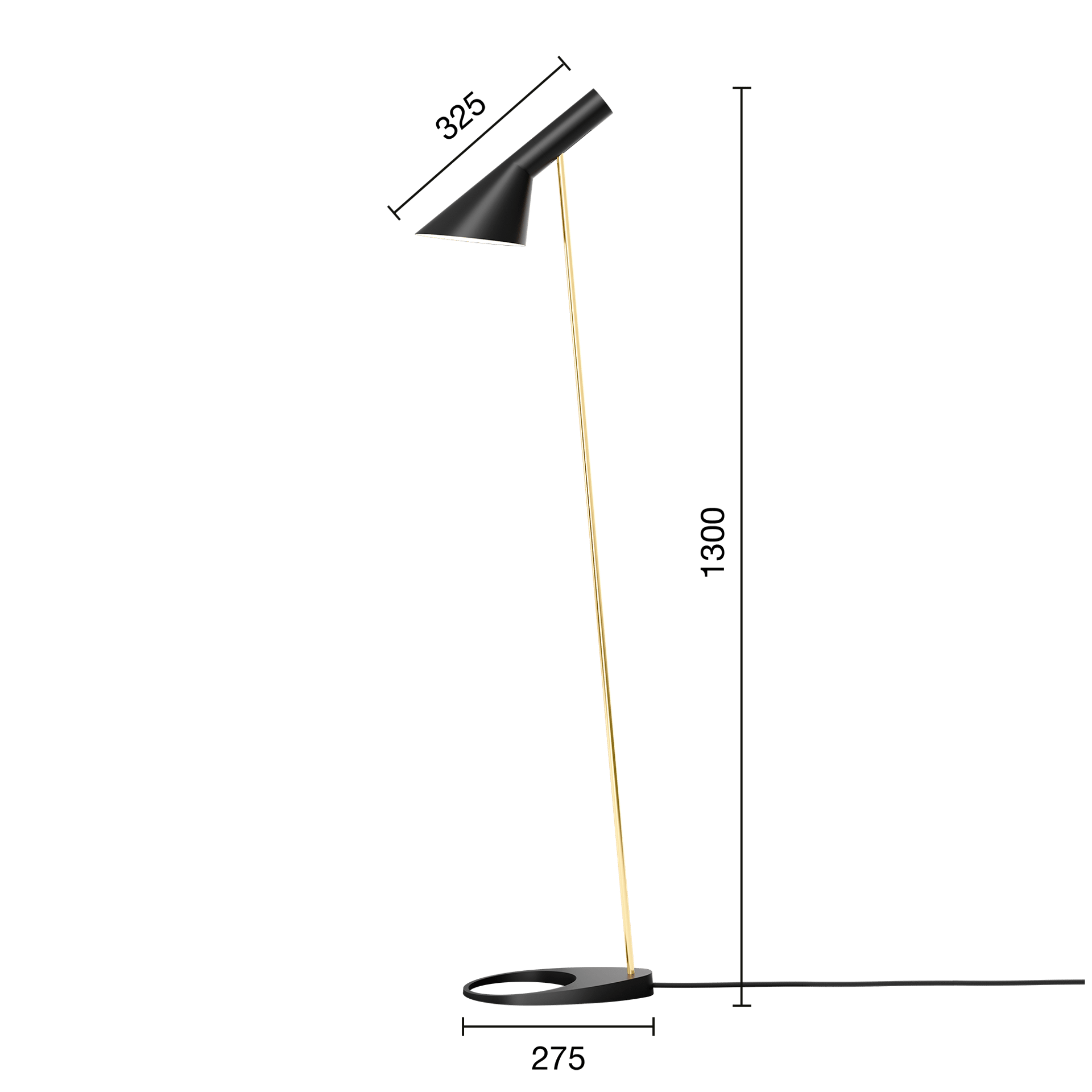 9147214 AJ GULVLAMPE MESSINGSORT 2