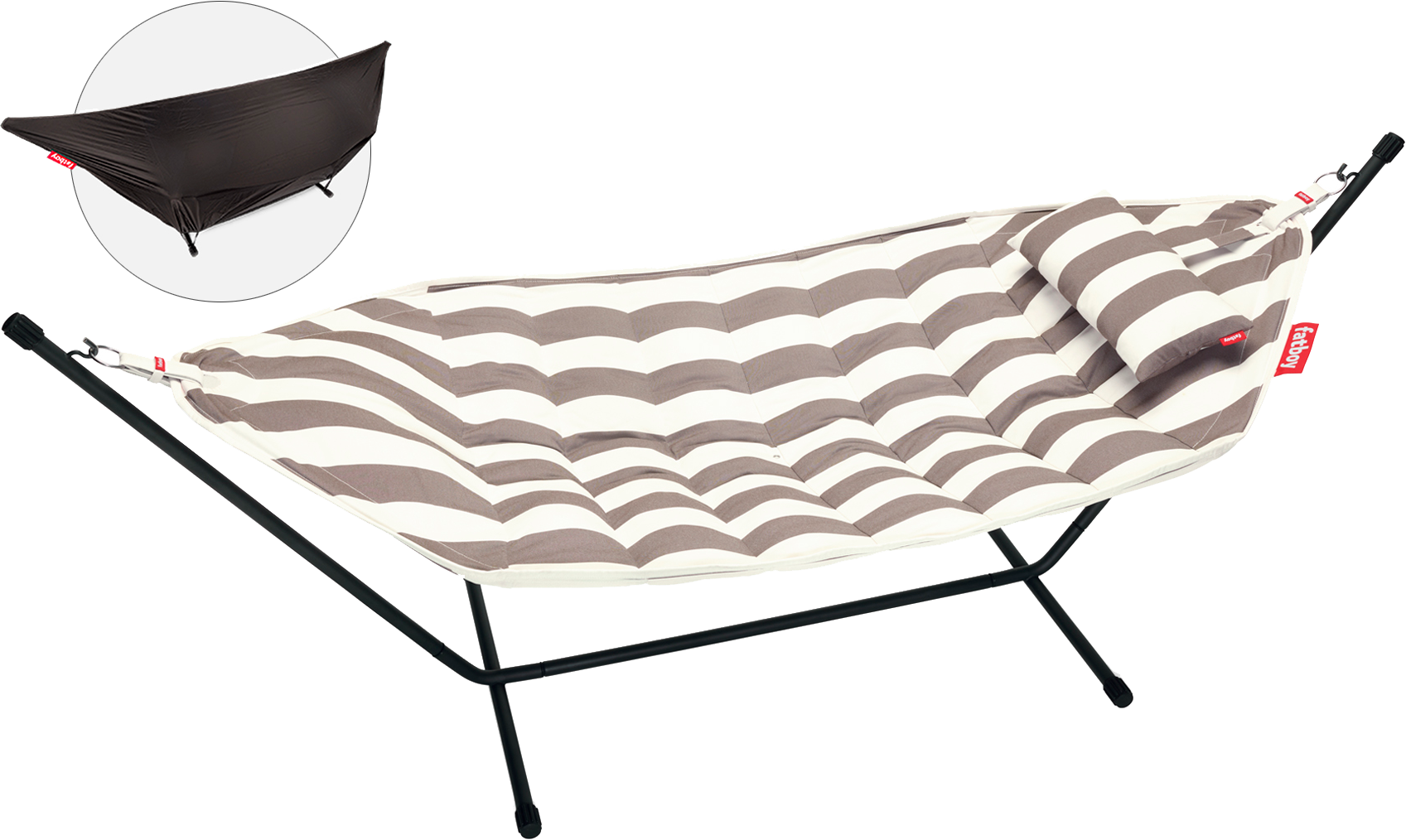 9147369 FATBOY HEADDEMOCK SUPERB DELUXE HÆNGEKØJE STRIPE CACAO OUTDOOR 1