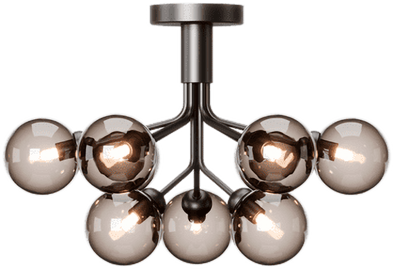 9146985 NUURA APIALES 9 LOFTLAMPE SATIN BLACKSMOKED BLACK