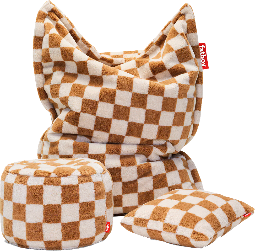9147311 FATBOY ORIGINAL SLIM TEDDY SÆKKESTOL CHESS ALMOND CREME INDOOR 4