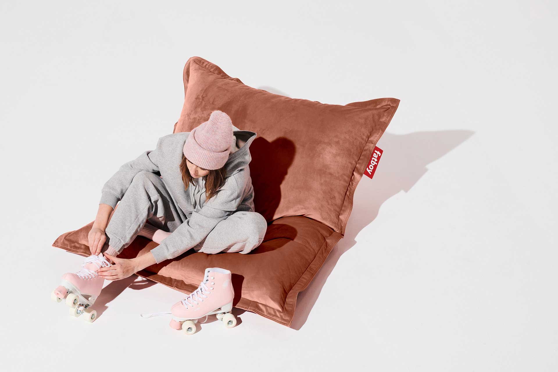 9147389 FATBOY ORIGINAL SLIM VELVET RECYCLED SÆKKESTOL ROSE QUARTZ INDOOR 3