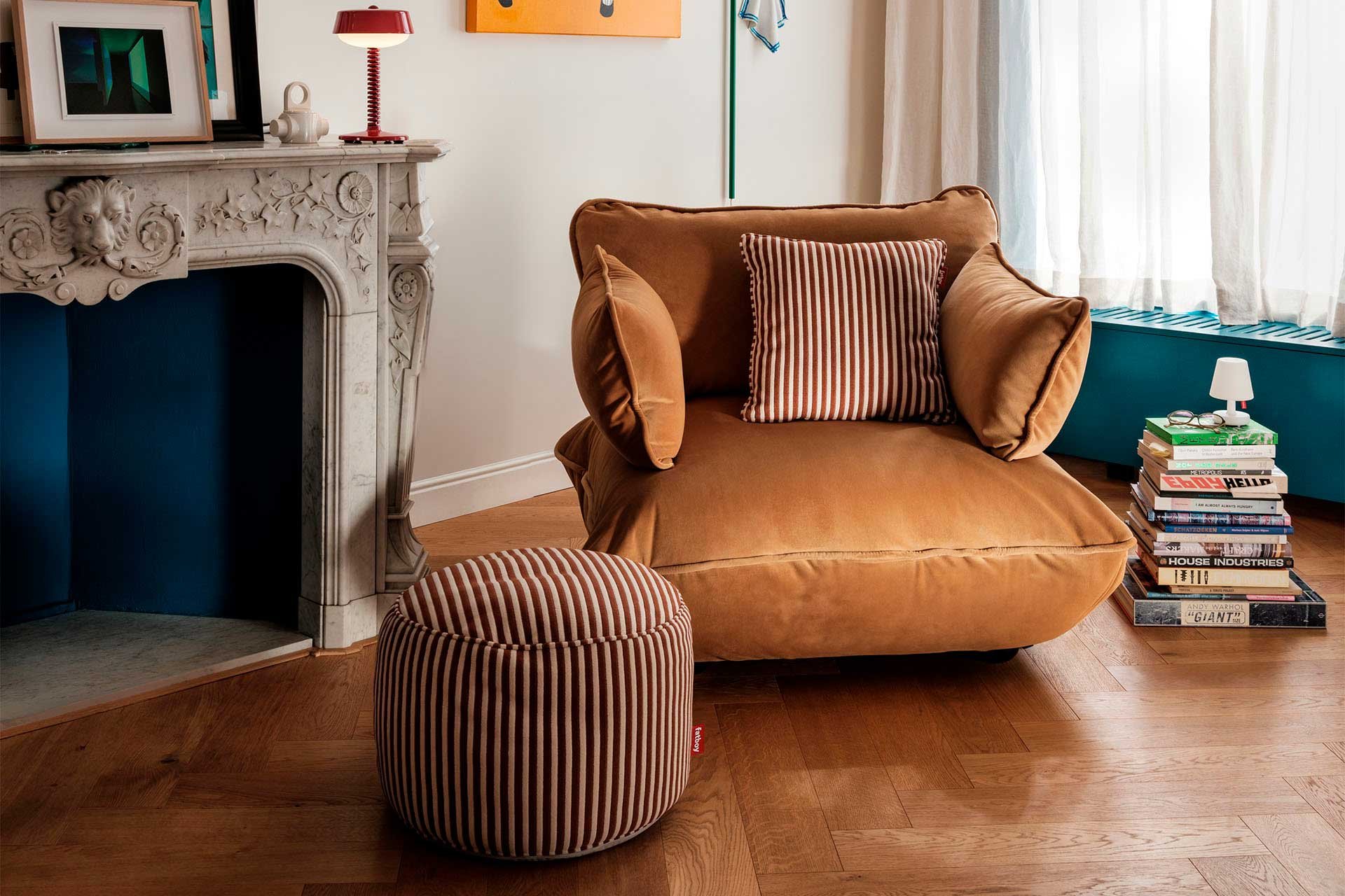9147314 FATBOY POINT TERRY PUF COGNAC CREME INDOOR 3