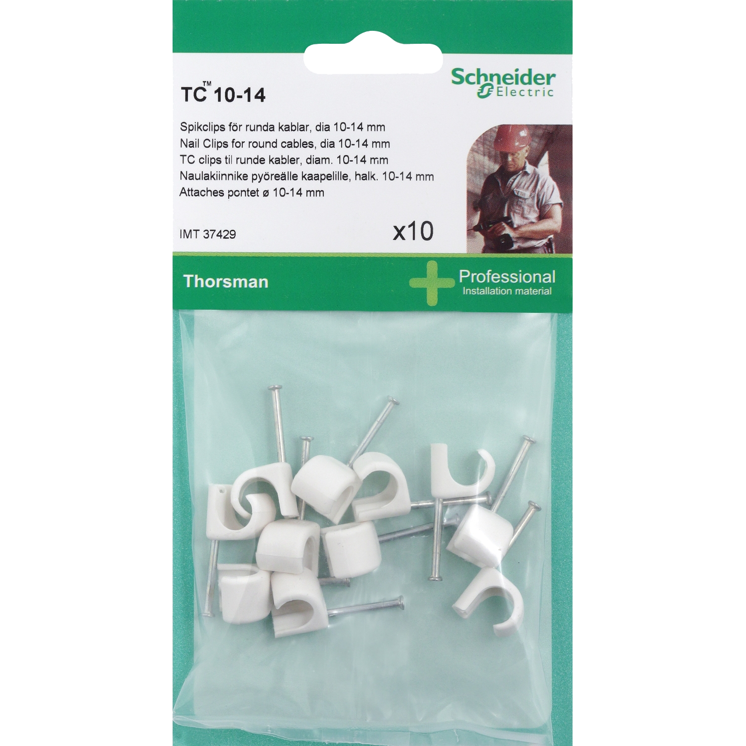 1247271 KABELCLIPS Ø10 14MM HVID