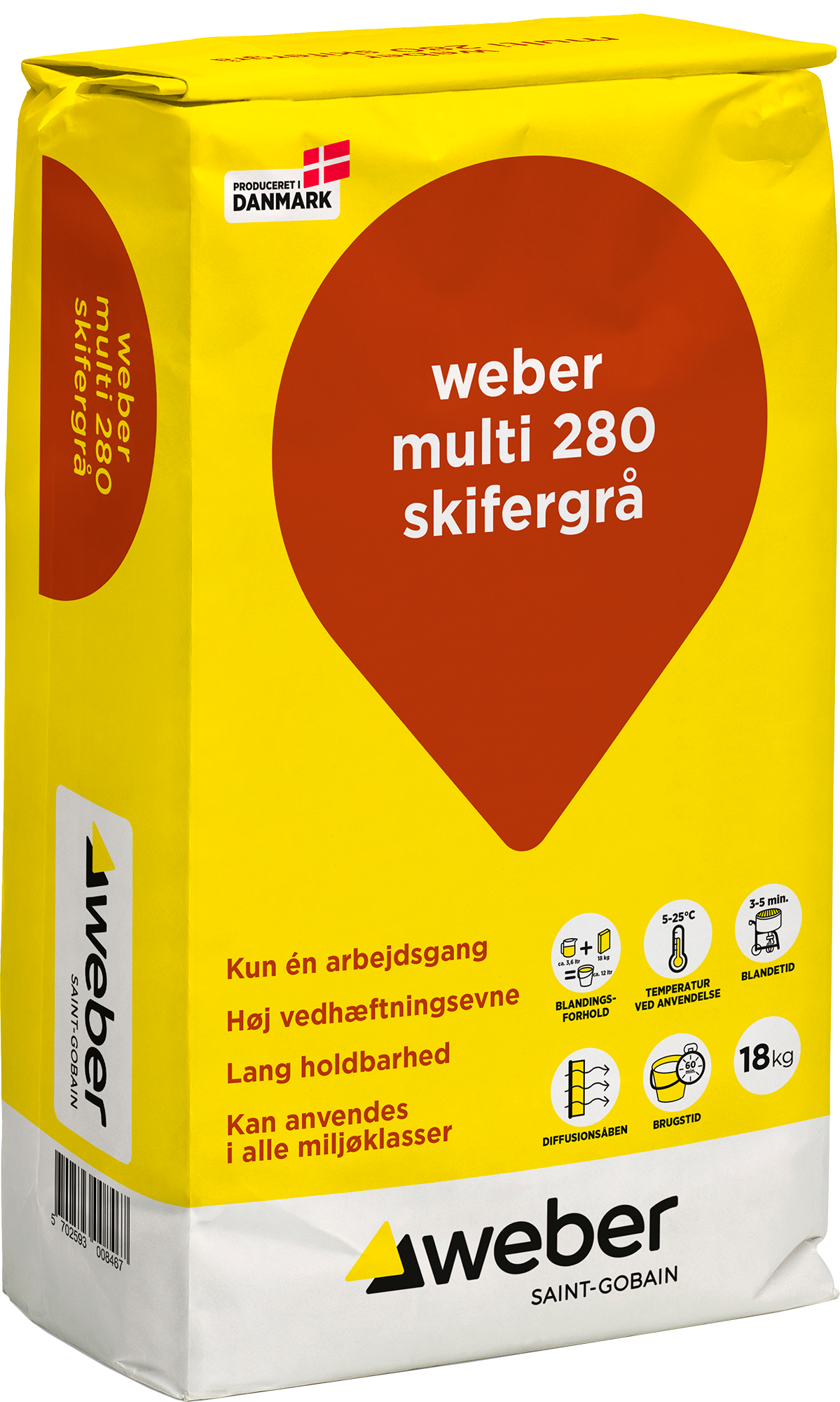 2501446 WEBER MULTI 280 SKIFERGRÅ 18KG