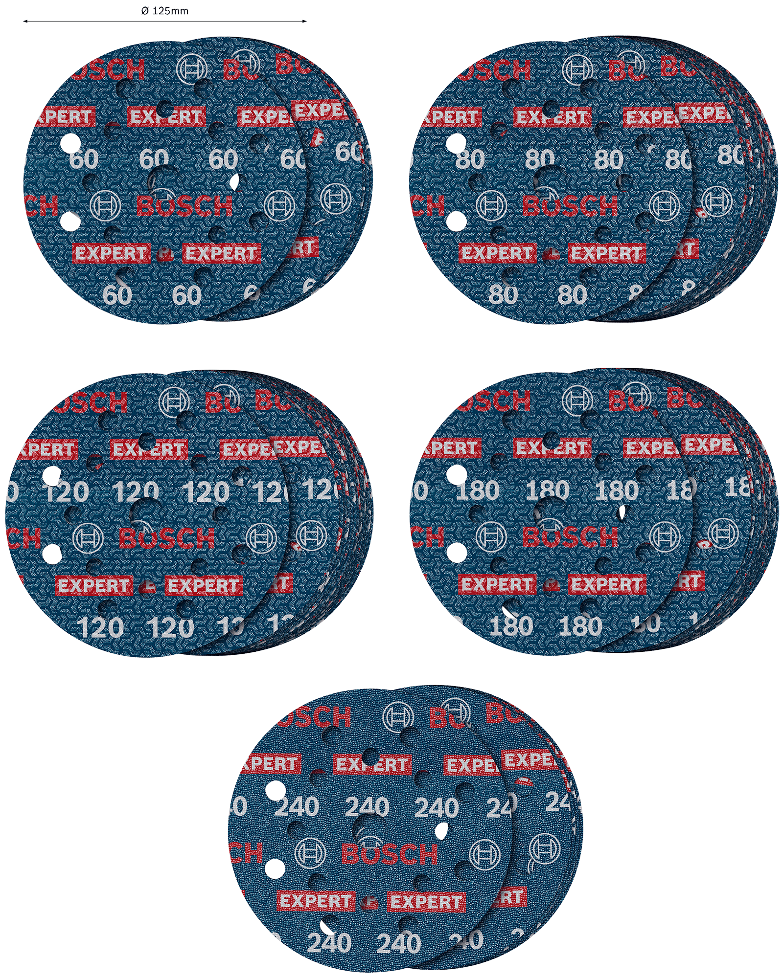 7432888 BOSCH SLIBERONDELSÆT FOIL O780 125MM 55STK