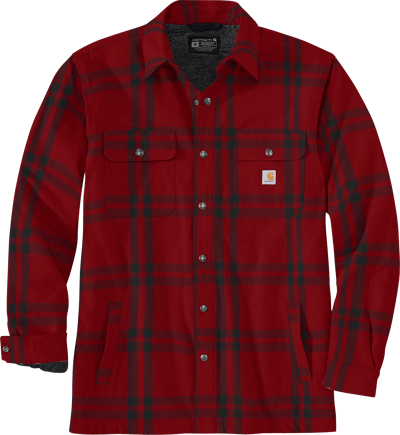 CARHARTT SKJORTEJAKKE S R99 RØD  MED SHERPA FOR