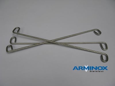 ARMINOX MURBINDERE 10" 250X4MM S-BINDER RIBBET RUSTFRIT STÅL 100 STK PR KS
