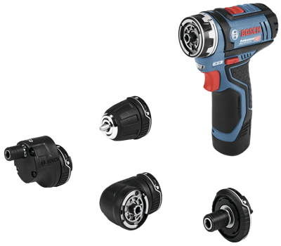 BOSCH 12V SKRUEMASKINE GSR 12V-15 FC 2X2,0AH MED 4 FORSATSER