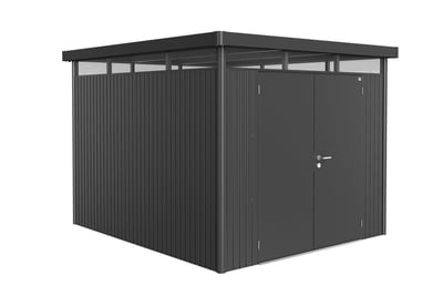 BIOHORT HIGHLINE DOBB. DØR STR. H5 REDSKABSRUM 275X222X315CM MØRKEGRÅ