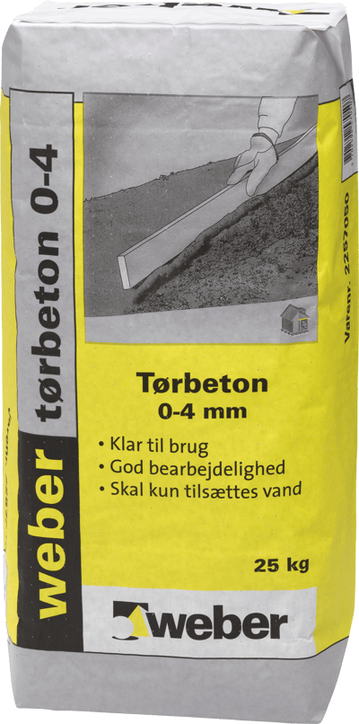 WEBER TØRBETON 0-4MM 25KG 42 SÆK/PAL