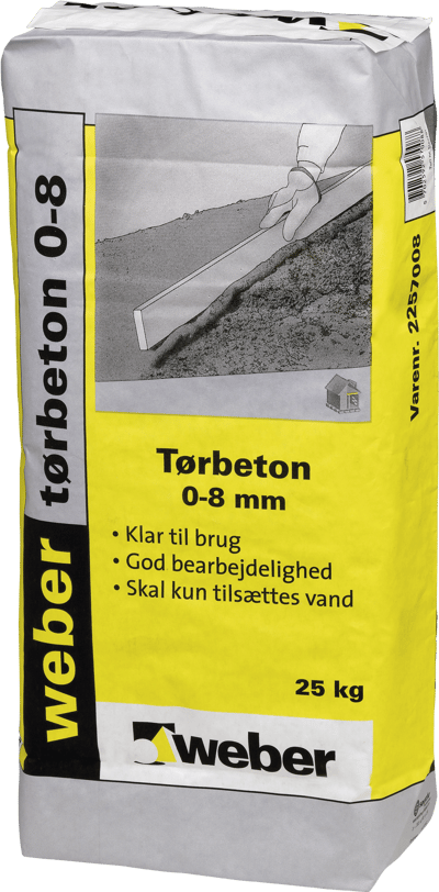 WEBER TØRBETON 0-8MM 25KG 42 SÆK/PAL