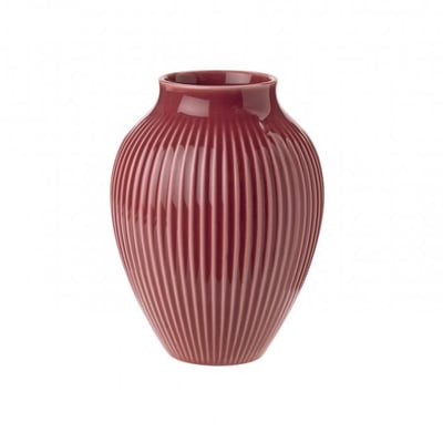 KNABSTRUP VASE RILLER BORDEAUX 12,5CM