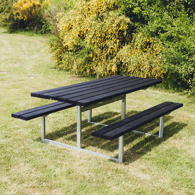 BORDBÆNKSÆT FRIGG SORT GRUNDMALET 42MM 140X75X175CM