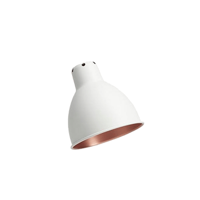 LAMPE GRAS RUND SKÆRM HVID/KOBBER