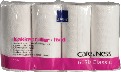 KØKKENRULLE HVID 2-LAGS 4 RL/PAK