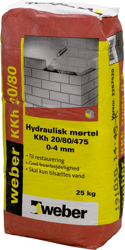 WEBER HYDRAULISK KKH 20/80/475 0-4MM TØRMØRTEL - 25KG