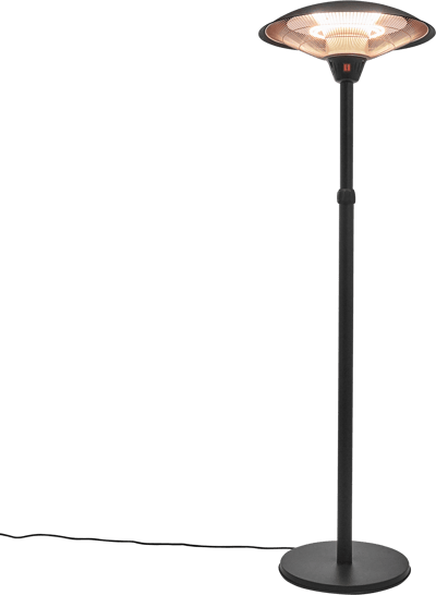 HORTUS TERRASSEVARMER GULVMODEL MED TELESKOP HA SORT 900/1200/2100W