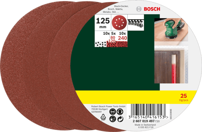 BOSCH SLIBEBLADESÆT EXCENT 125 MM ASS 25 STK PL