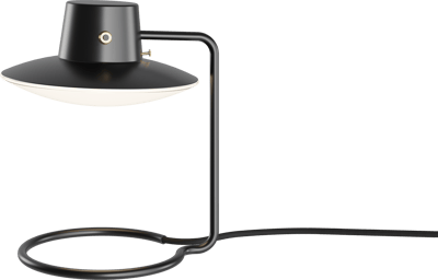 AJ OXFORD BORDLAMPE 280 SORT E14 OPAL GLAS MED SKÆRM