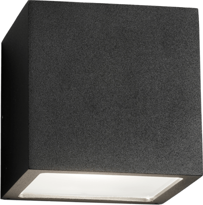 CUBE DOWN LED VÆGLAMPE SORT IP54 3W 256192