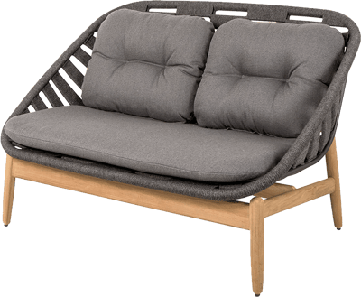 CANE-LINE 2-PERS. SOFA STRINGTON MED TEAK UNDERSTEL MØRK GRÅ CANE-LINE SOFT ROPE