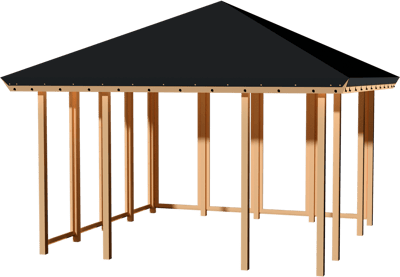 PLUS PAVILLON M/TAGDUG TRYKIMP. USAMLET. HUSK EFTERBEHANDLING (PAVILLION 2)