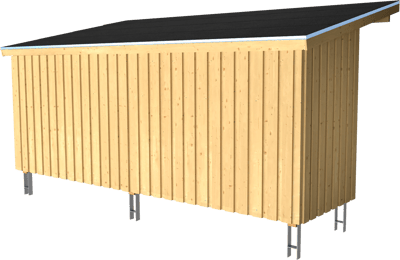 PLUS NORDIC MULTI HAVEHUS VÆGMODEL HALVLUKKET UBEH. 217X216X430CM