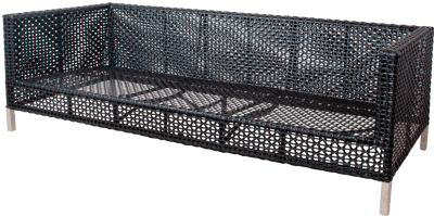 CANE-LINE CONNECT 3-PERS. SOFA SORT/GRAFIT CANE-LINE WEAVE