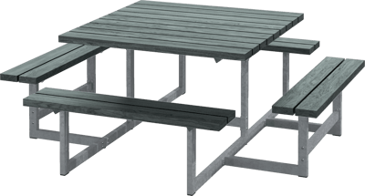 PLUS PICNIC BORDBÆNKESÆT GRÅ RETEX 200X200X73/45CM