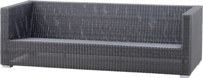 CANE-LINE CHESTER 3-PERS LOUNGESOFA GRAFIT FLET 197X63X85CM