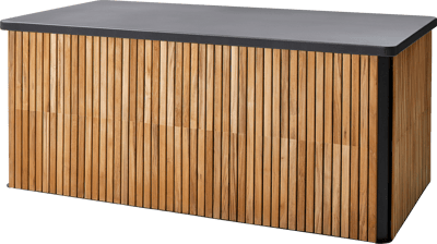 CANE-LINE COMBINE HYNDEBOKS STOR TEAK MED LAVAGRÅ ALUMINIUM 180X90X77CM