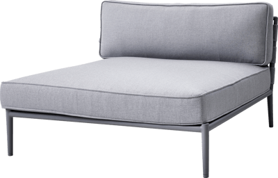 CANE-LINE CONIC DAYBED LYSEGRÅ STEL INKL HYNDESÆT I LYSEGRÅ AIRTOUCH 120X140X82CM